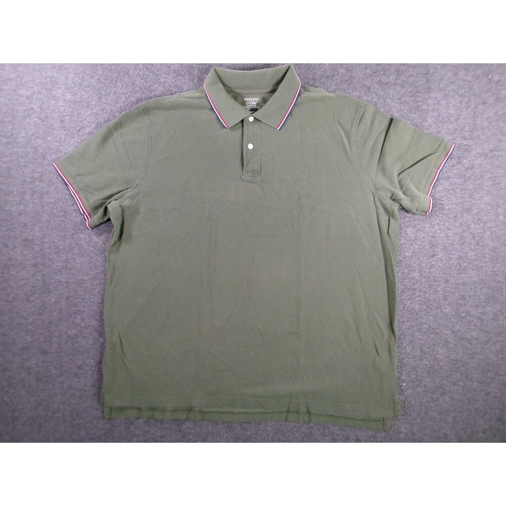 Merona Polo Shirt Mens XXL Olive Ultimate Classic Fit Casual Preppy Golf Work